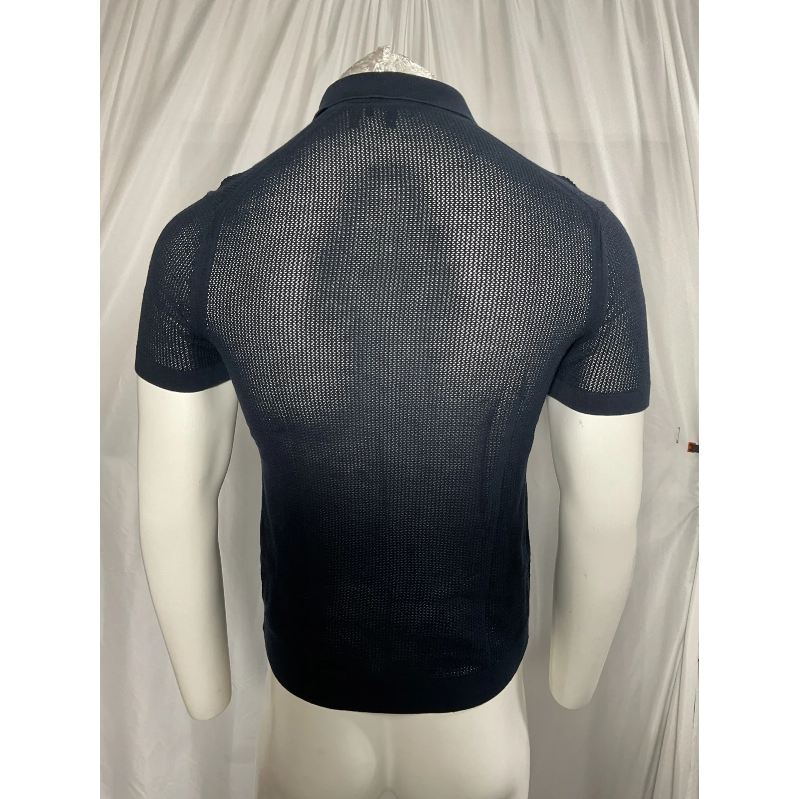 Theory 'Cairn Breac' Black Short-Sleeve Open Shirt Size S - Image 3