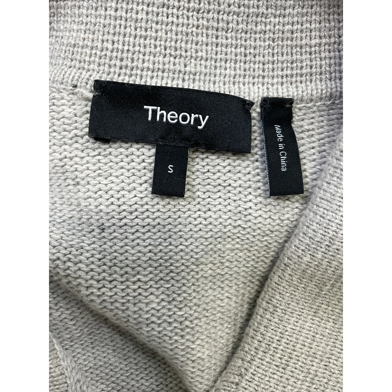 Theory Cotton-Cashmere Grey Cotton Cardigan Size S - Image 4