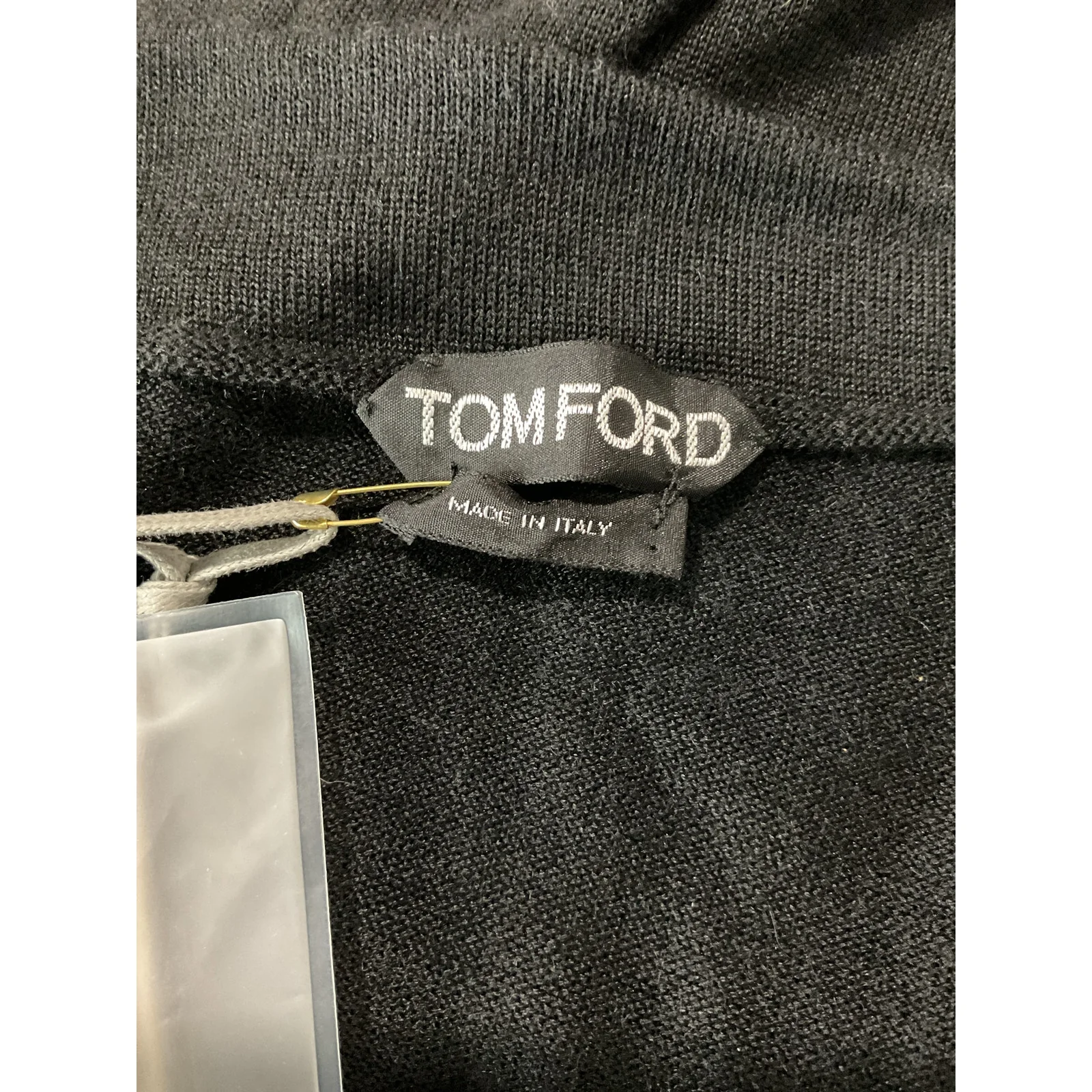 Tom Ford Black Cashmere And Silk Off-Shoulder Midi Dress Size M NWT - Image 4