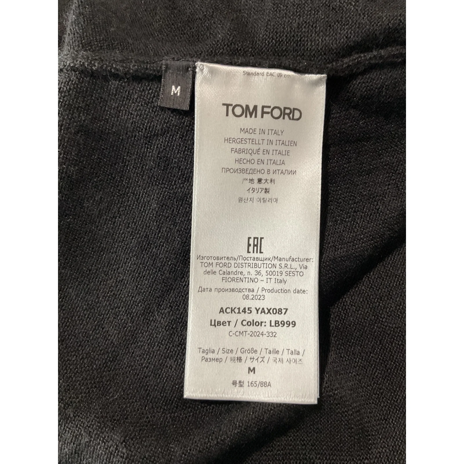 Tom Ford Black Cashmere And Silk Off-Shoulder Midi Dress Size M NWT - Image 5