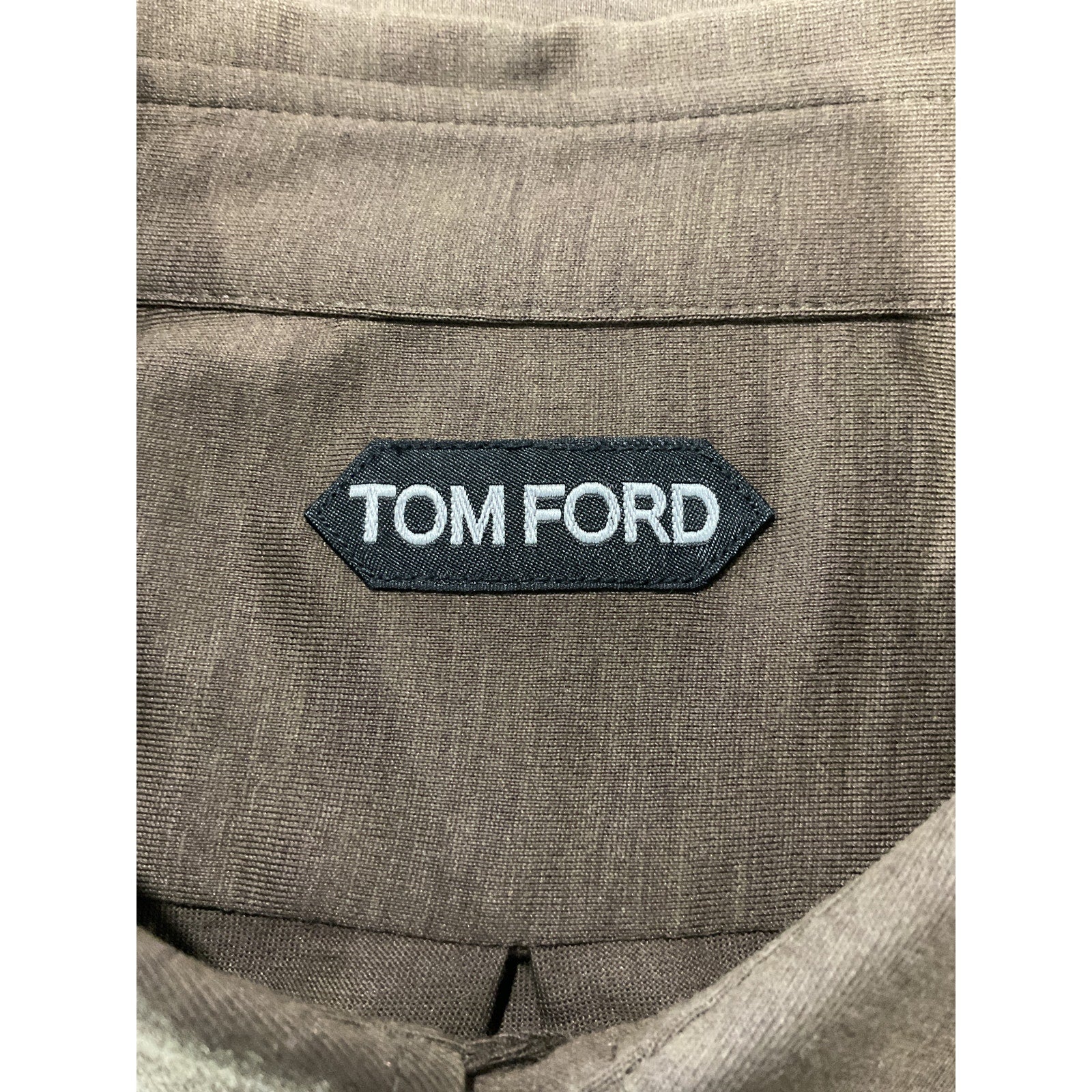 Tom Ford Brown Silk And Cotton-Blend Jersey Shirt Size IT 54 / US 44 - Image 3