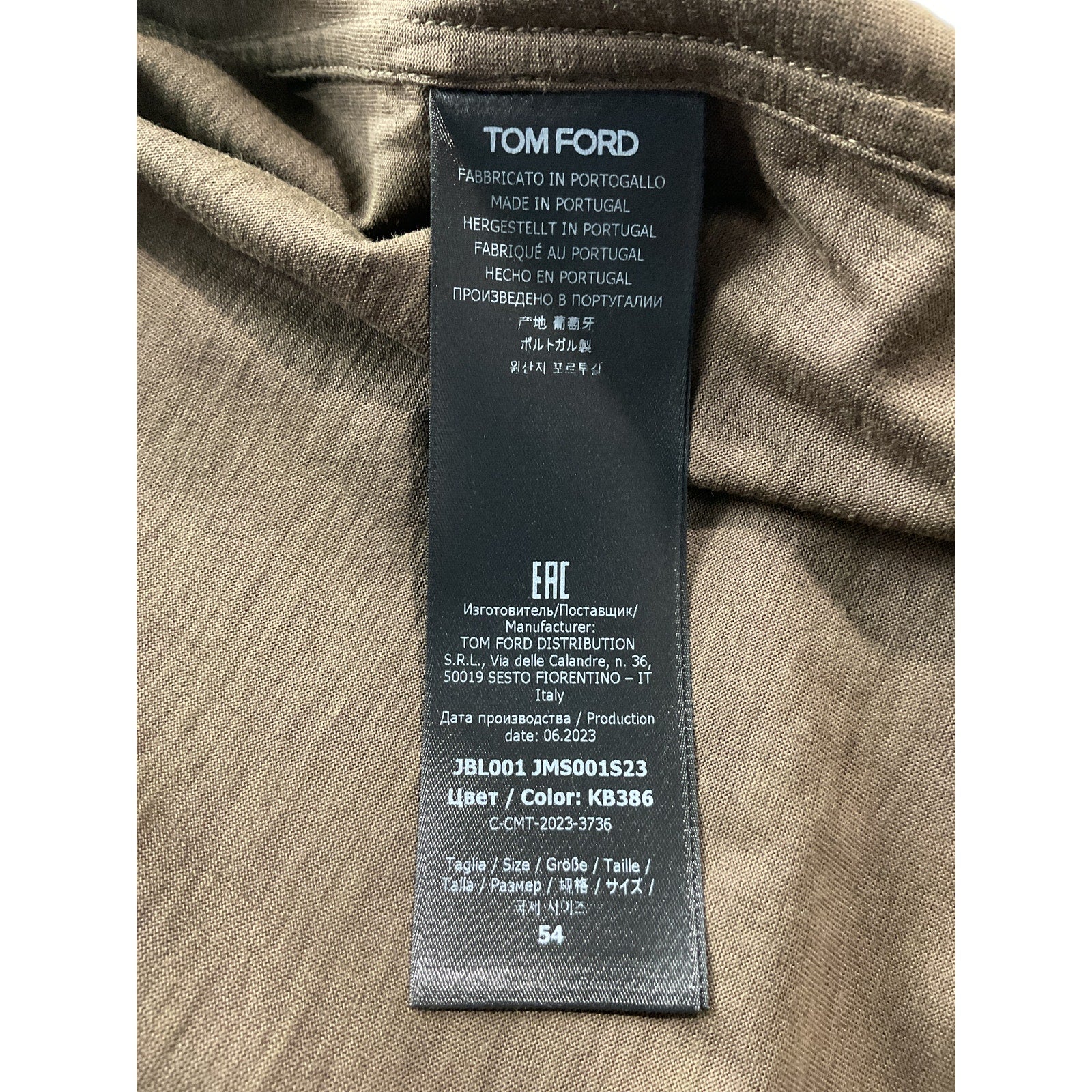 Tom Ford Brown Silk And Cotton-Blend Jersey Shirt Size IT 54 / US 44 - Image 5