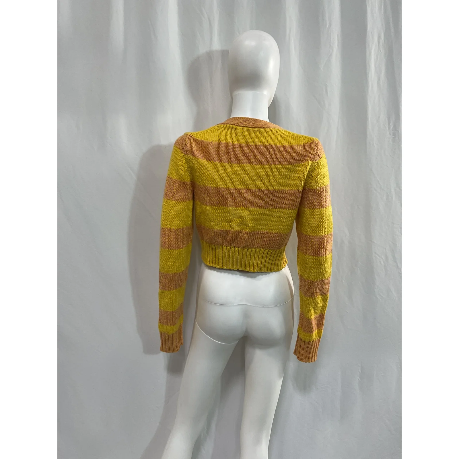 Tularosa 'Olin' Yellow Acrylic Cropped Cardigan Size XS - Image 3