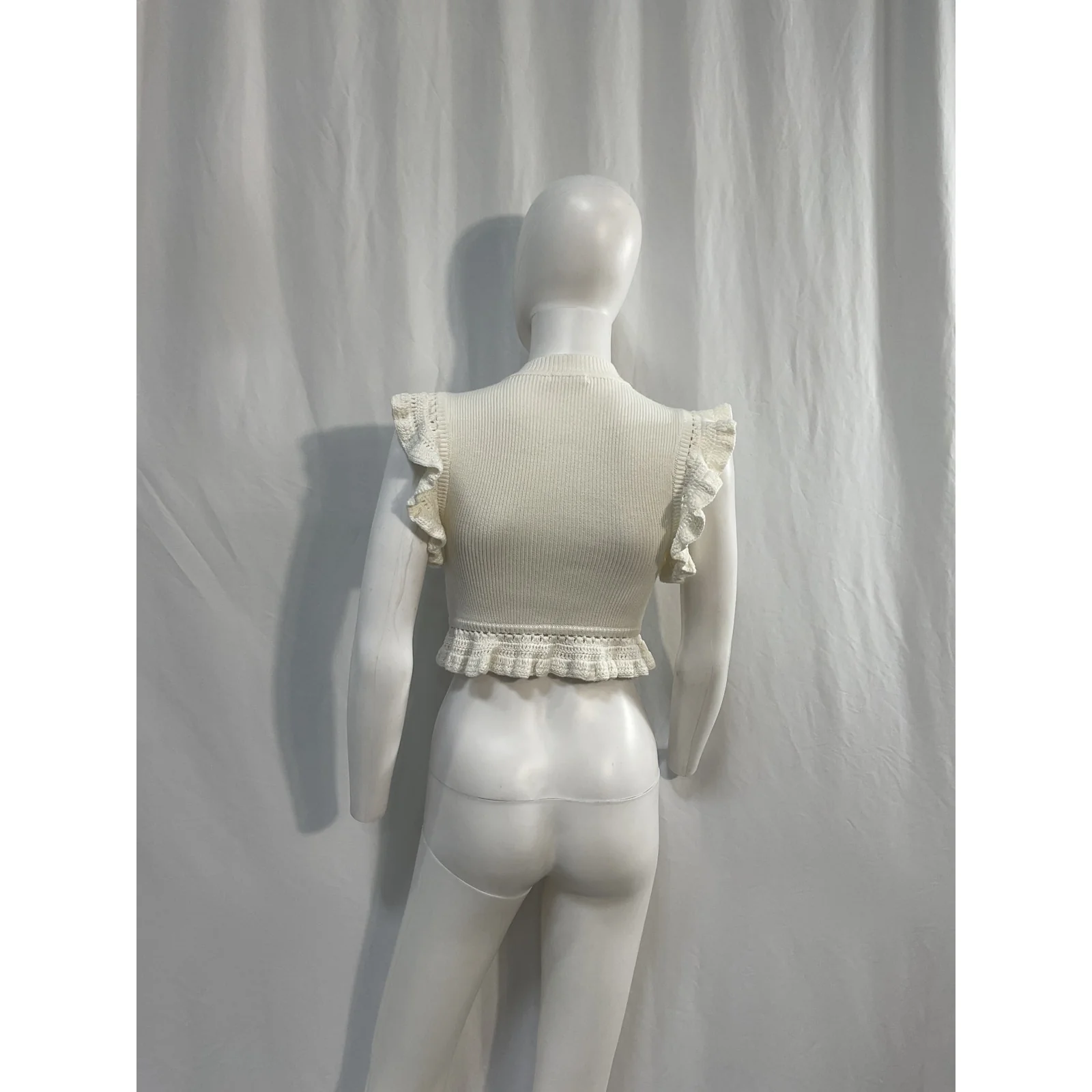 Tularosa 'Zanea' White Cotton Ruffle Top Size XS - Image 3