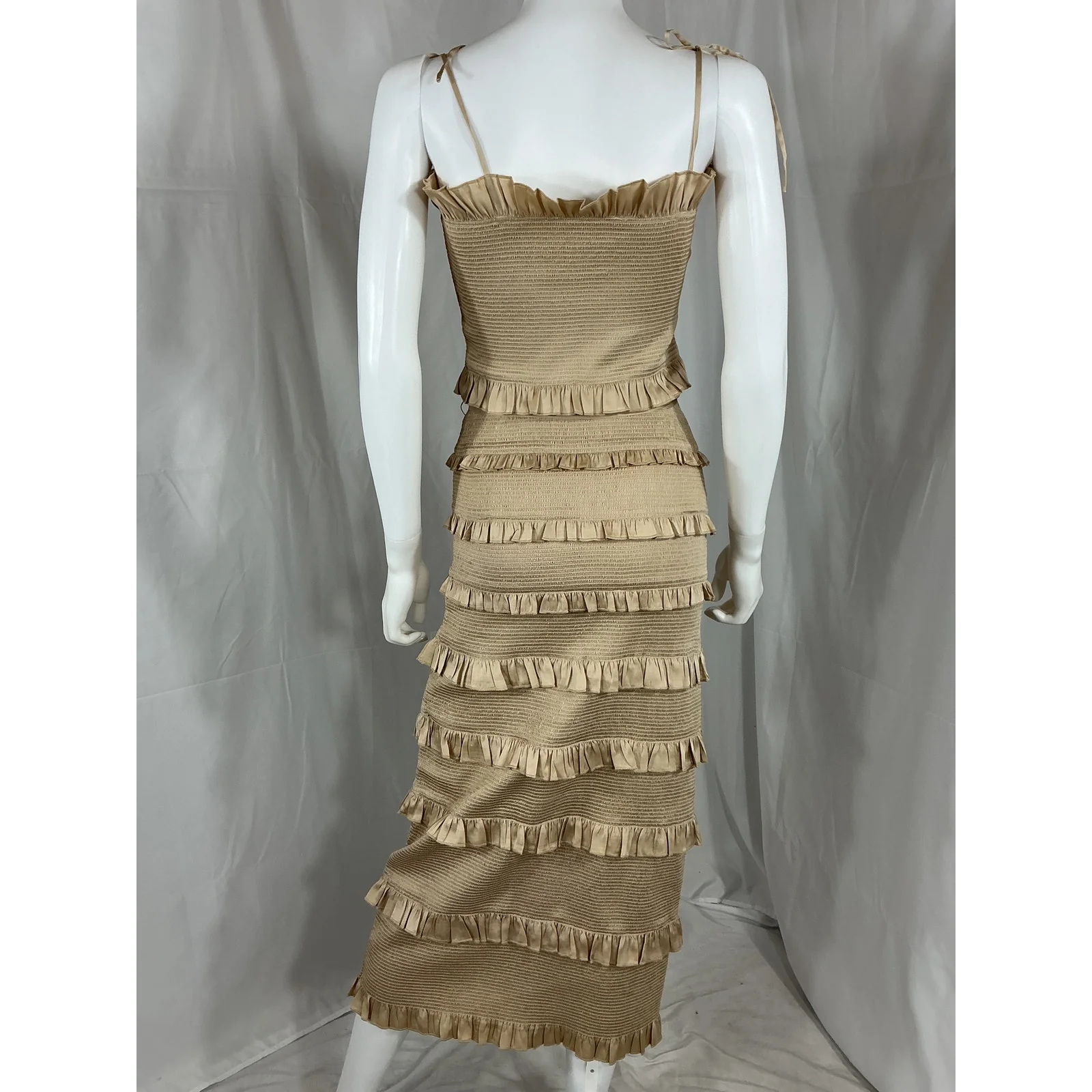 V. Chapman 'Lily' Tan Polyester Dress Size 4 - Image 3