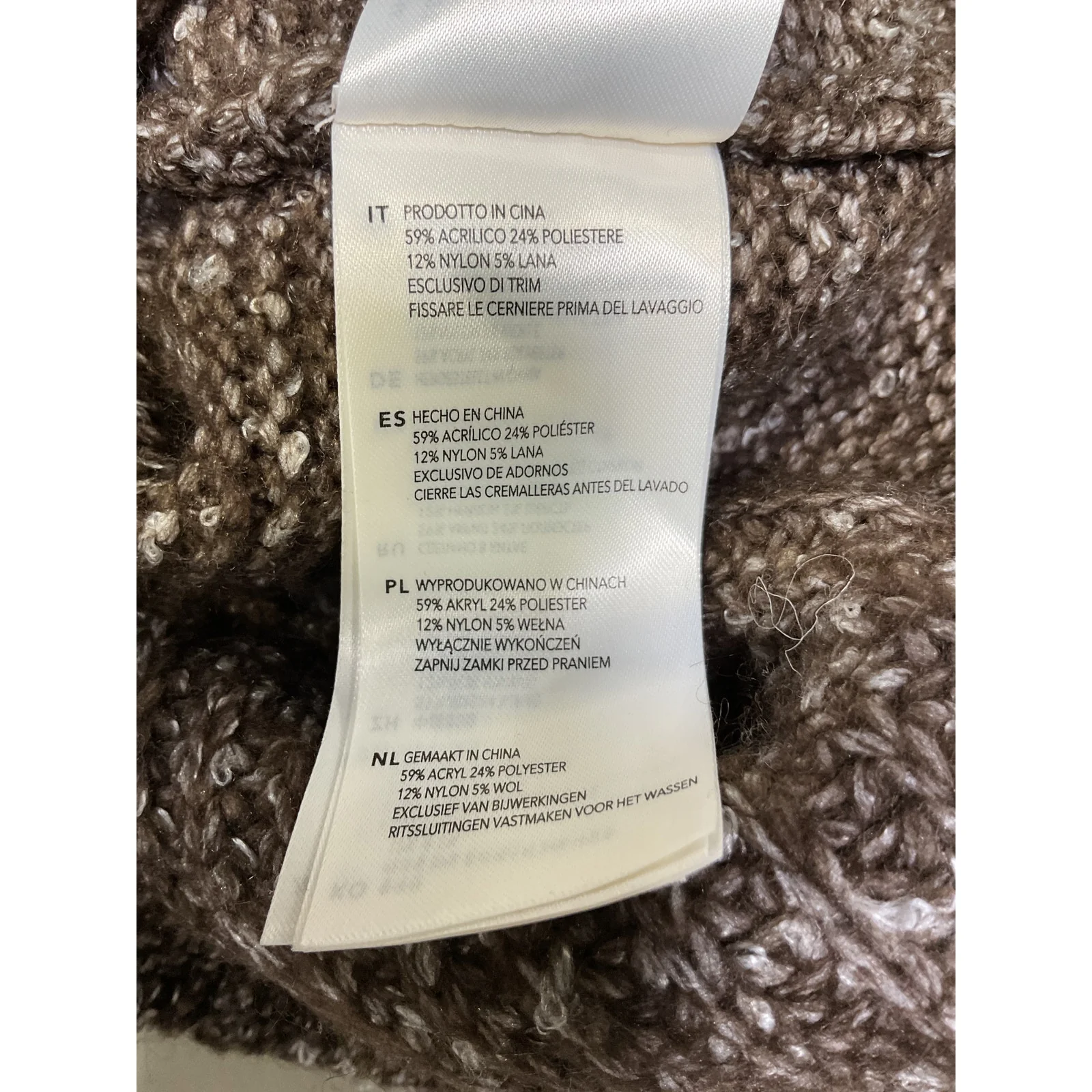 Varley 'Amelia' Brown Oversize Shaker Half Zip Sweater Size XS - Image 5