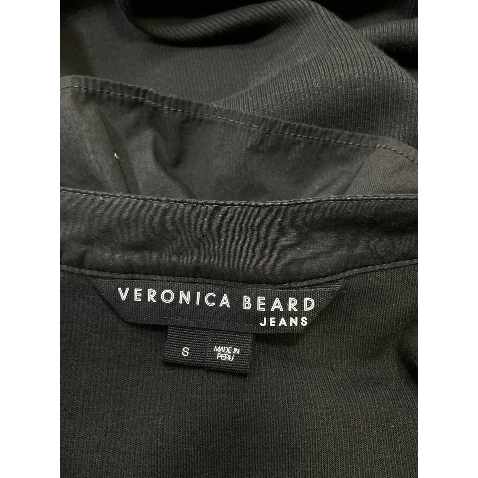 Veronica Beard 'Adrianna' Black Cotton Ruffled Rib Top Size S - Image 4