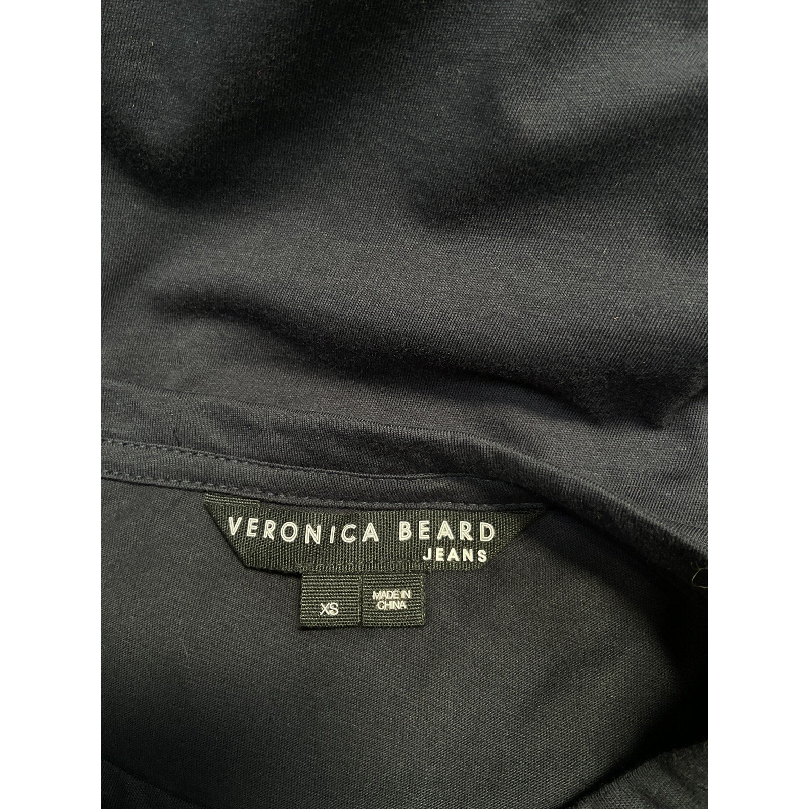 Veronica Beard Denim Jean Blue Cotton Bardot Ruffle Tee Size XS - Image 4