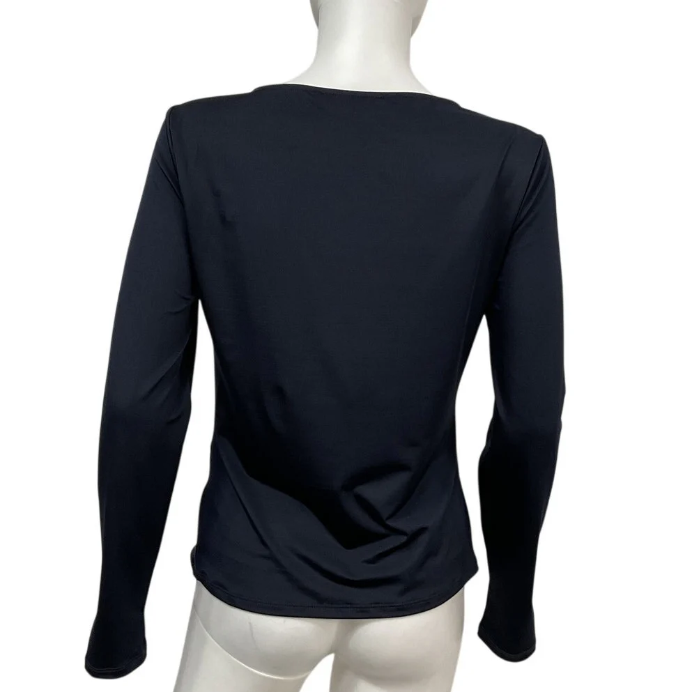 Veronica Beard Ruched Blue Roque Top Size 6 - Image 3