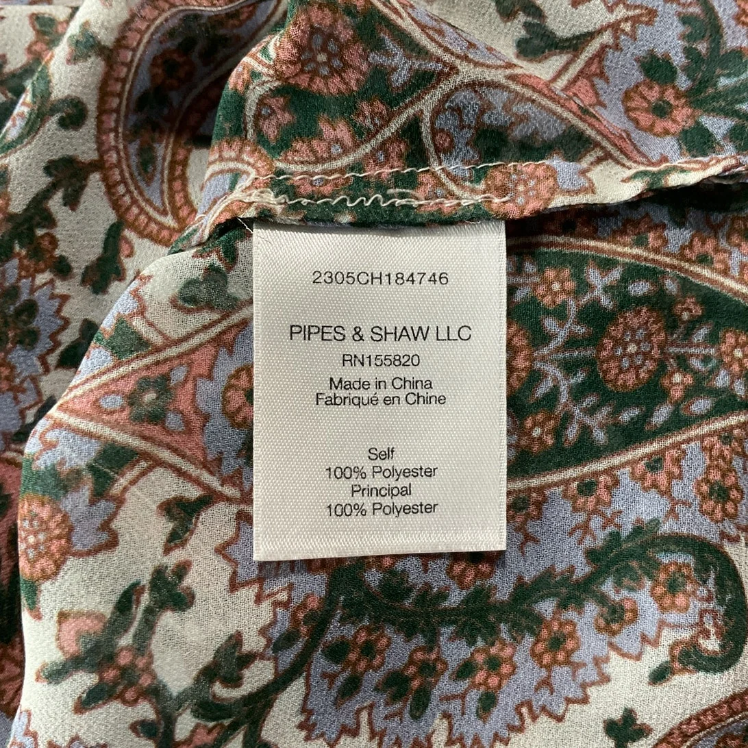 Veronica Beard Sheer Ecru Multi Lowell Paisley Blouse Size 2 - Image 5