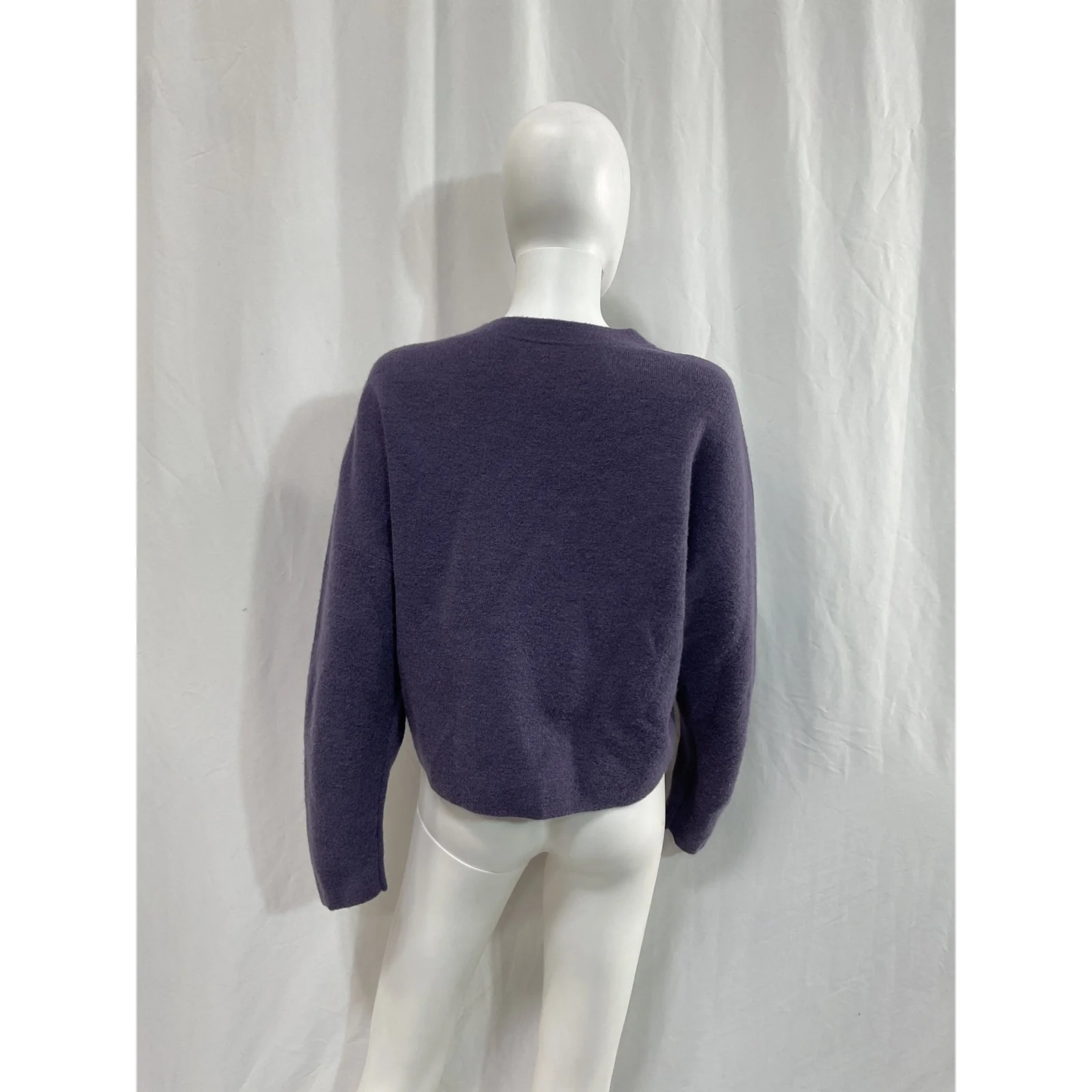 Vince Blouson Sleeve Purple Wool & Alpaca Blend Sweater Size L - Image 3