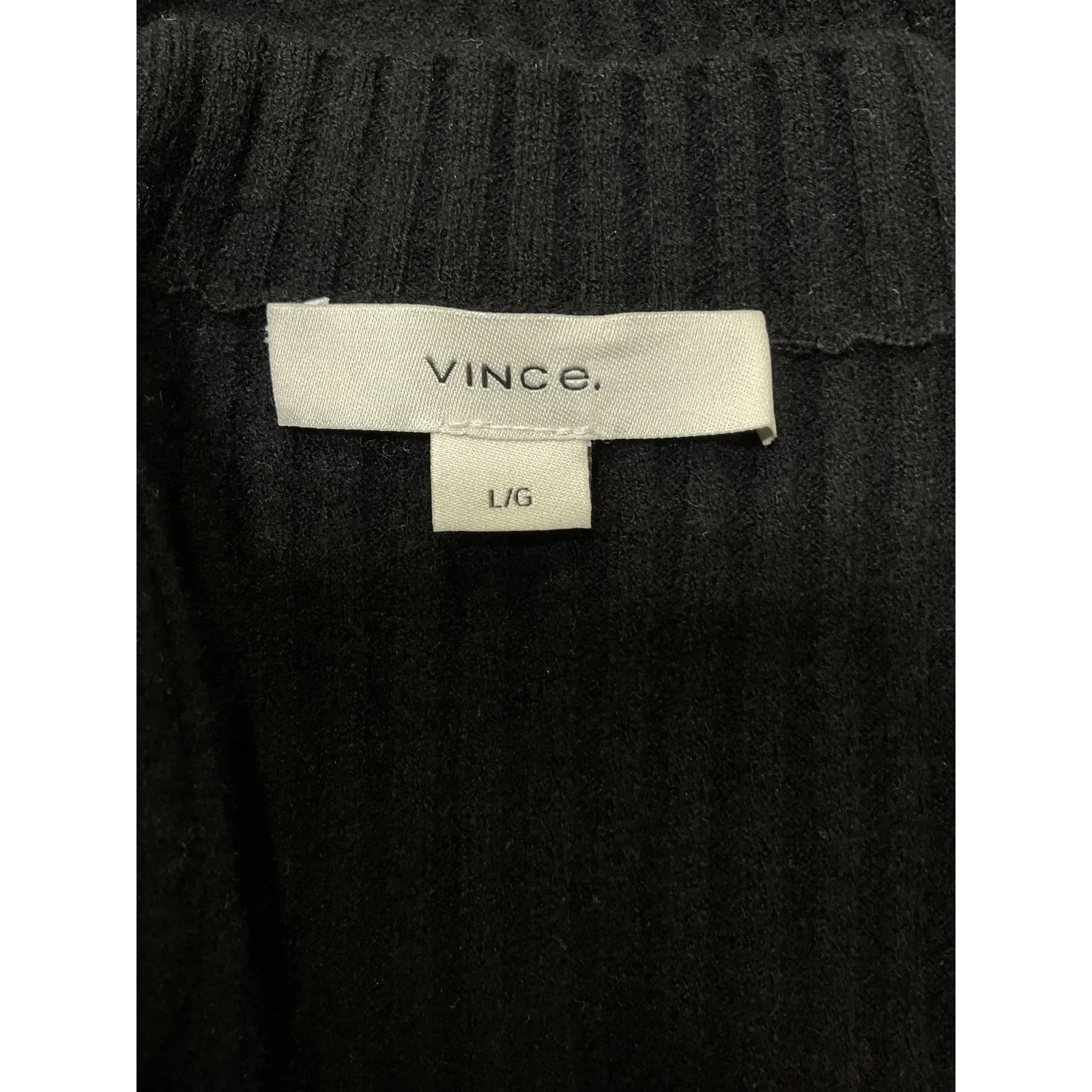 Vince Ribbed Black Button-Front Cardigan Size L - Image 3