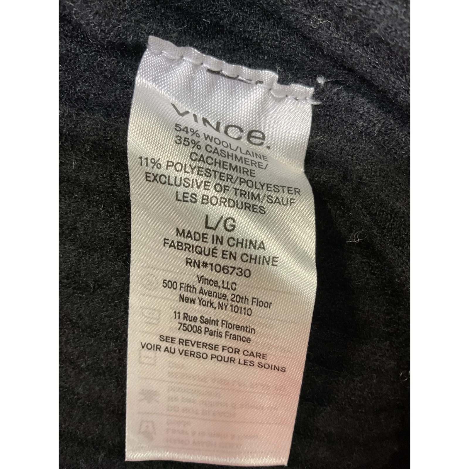 Vince Ribbed Black Button-Front Cardigan Size L - Image 4