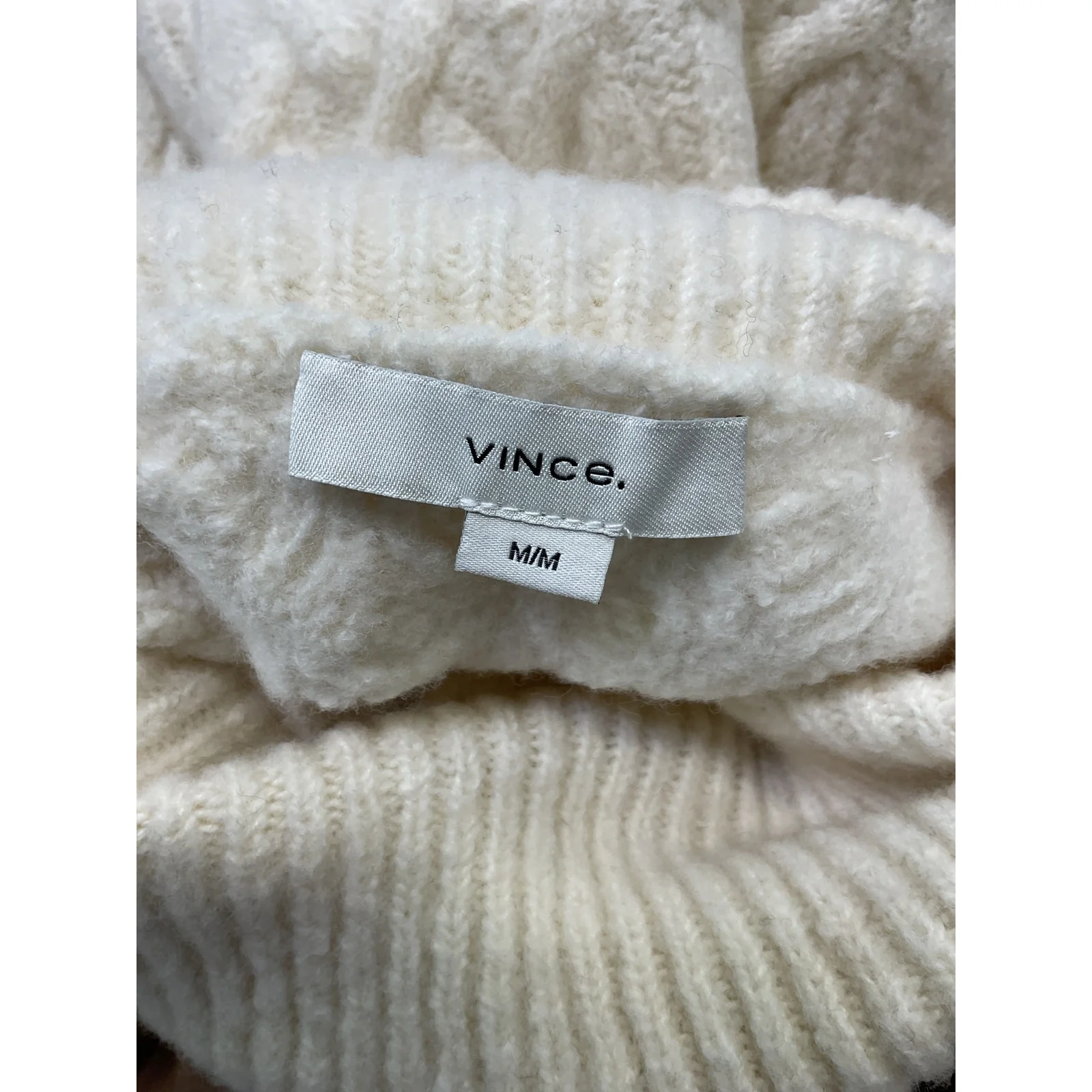 Vince 'Twisted' White Cable Knit Sleeveless Top Size M - Image 4