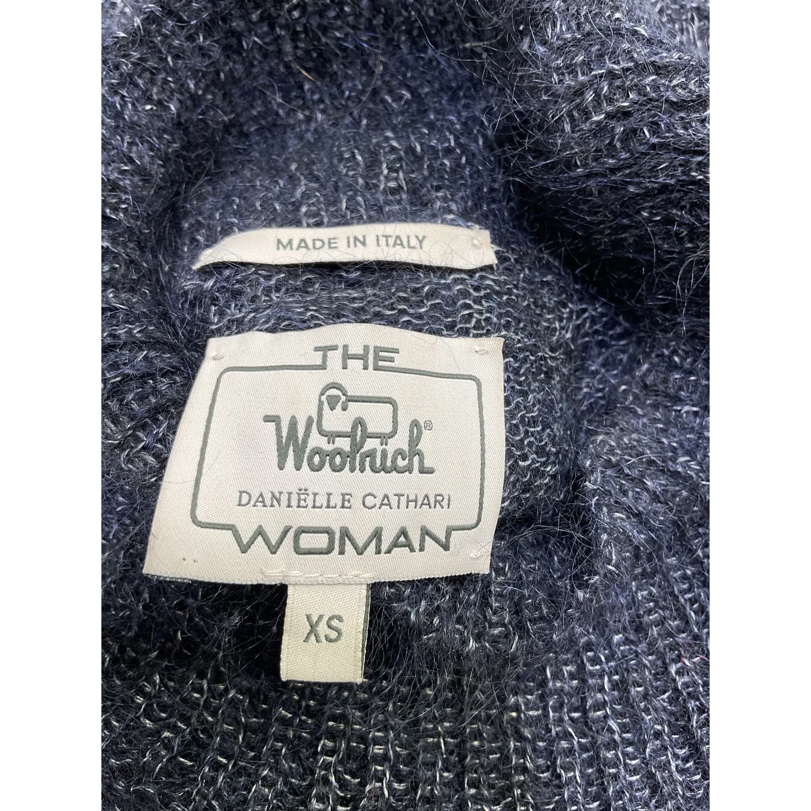 Woolrich See-Through Blue Cashmere  Mohair Wool Blend Knit Top Size XS - Image 3